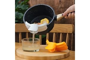 Silicone Clip On Strainer for Pots Pans and Bowls Spill Proof Pasta and Food Strainer Colander for Soup Meat Vegetables Fruit
