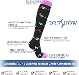 DRESHOW 4 Pairs Compression Socks for Women Men Calf support Athletic view 6
