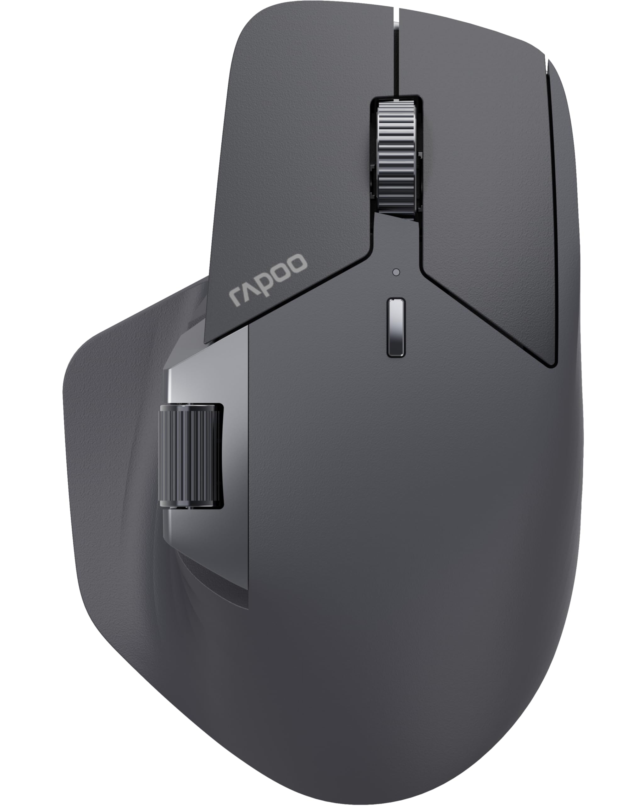 Rapoo MT760L wireless Mouse silent - USB Wireless 2.4G und Bluetooth Maus kabellos, bis 4000 DPI, leiser klick, Multi Device, Daumenscrollrad, Akku, für PC, Mac, grau-schwarz