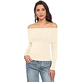 ZAFUL Women's Cropped Knit Sweater Boat Neck Long Sleeve Pullover Jumper Top