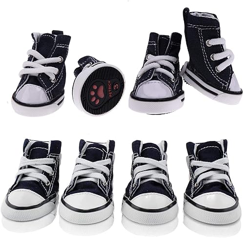 BESUNTEK Pet Dog Shoes, Puppy Canvas Sport Shoes Sneaker Boots