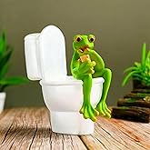 VANRIOS Frog Figurines Decor Funny Cute Frog Sculpture Statue for Home OfficeDesk Tabletop Bathroom Decoration,Ornament Gift