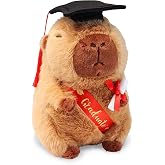 CHDBLOCK Graduation Capybara Plush Gift Set Include Stuffed Animal Capybara with Gown Cap with Graduation Gift for Him Her(Brown)