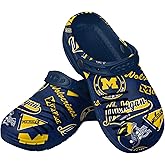 FOCO NCAA Mens NCAA College Team Logo Garden Water Sandals Shoes Slipper Clogs with Stap