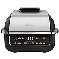 Ninja EG201 Foodi 6-in-1 Indoor Grill with Air Fry, Roast, Bake, Broil, & Dehydrate, 2nd Generation, Dishwasher Safe, Black/Silver