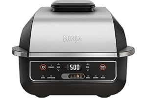 Ninja Foodi 6-in-1 Indoor Grill & Air Fryer, Cyclonic Grilling, 500°F, Roast, Bake, Broil, Dehydrate, Up to 75% Less Fat, Fro