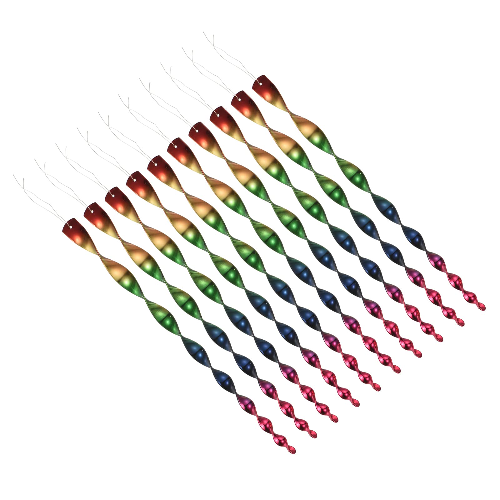 PATIKIL 20 Inch Bird Scare Rod, 10 Pack PS Hanging Spiral Repelling Reflective Keep Away Bird Device for Garden Farm, Multicolored