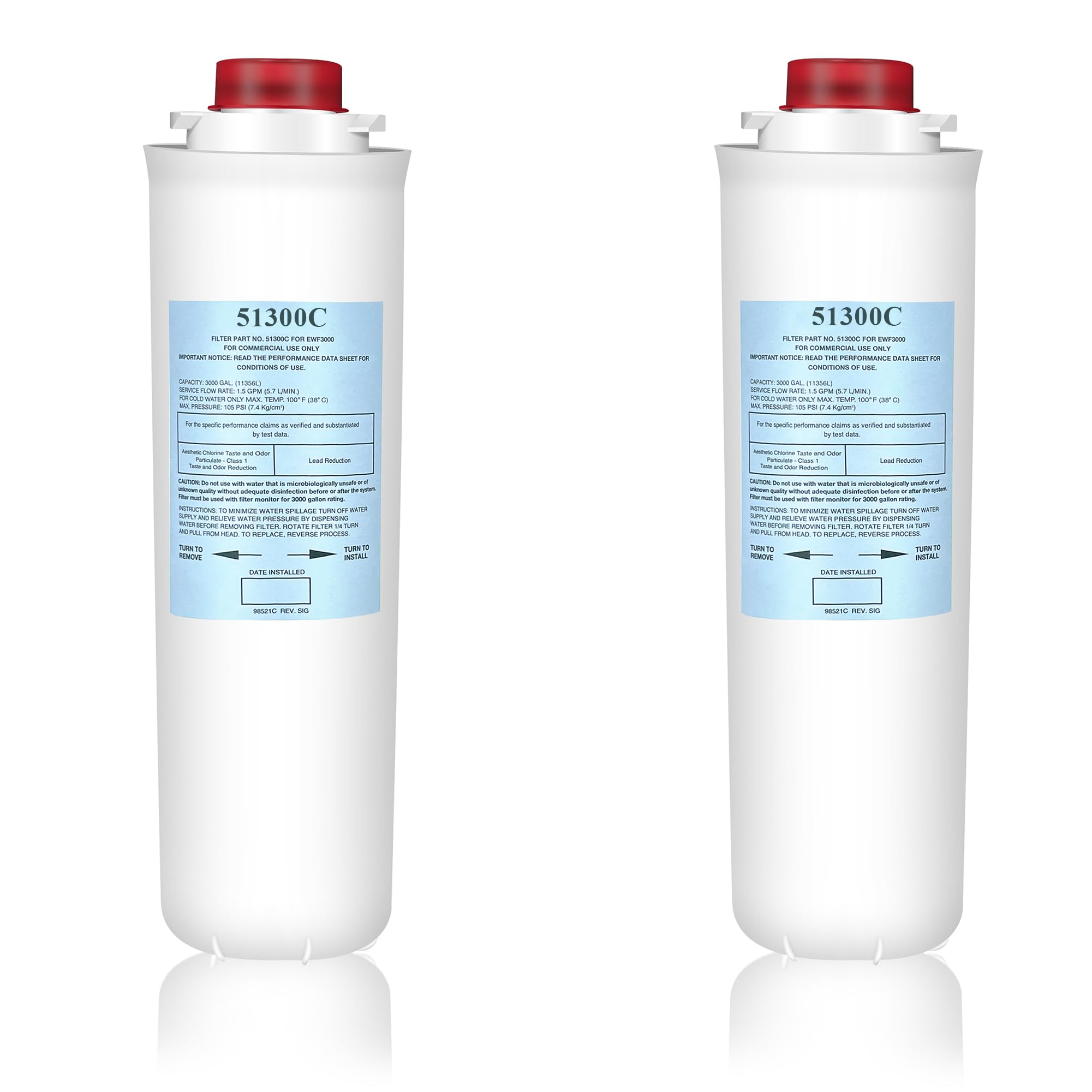Photo 1 of 51300C 51300C Filters, Replacement for Elkay 51300C EWF3000 Filter By NSF/ANSI 42 Certified,Compatible with Ezh2o Filter Replacement Bottle Stations, 51300C 3000 Gallon (No Chip) 2 Packs