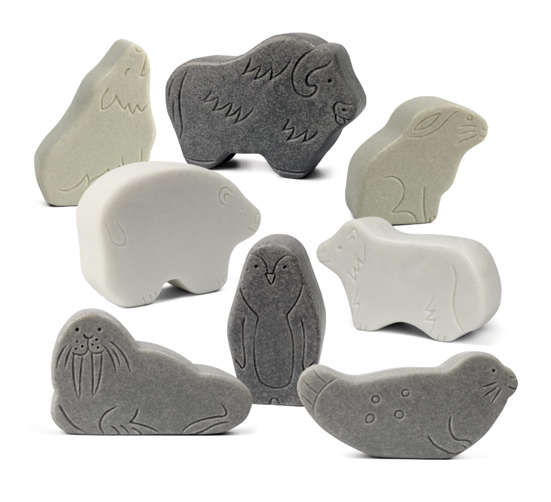 Yellow Door Little Lands: Polar | Set of 8 Toy Arctic Animals | Small World Pretend Play | Polar Bear, Penguin, Wolf, Fox, Hare | Outdoor Learning | Imaginative Play Kids Age 2 3 4 5 | Messy Play