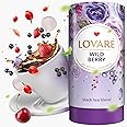 LOVARE Wild Berry Loose Leaf Tea 80 g - Made in Ukraine - Black Tea, Cherry, Roses, Hawthorn Berries, Elderberry, Black Currant Berries, Strawberry - Gift Box with 15 Paper Filters