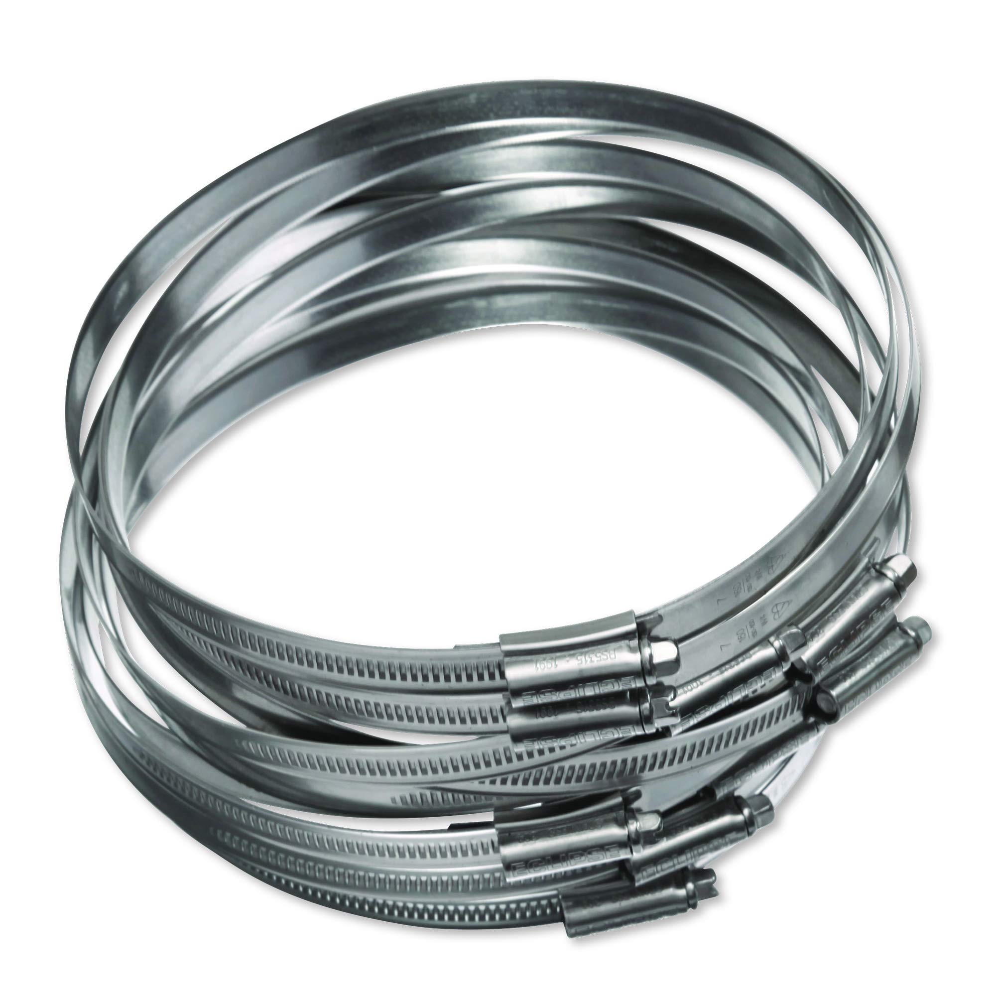 Eclipse Professional Tools ECW4-7 W4 Bag of 10 130-160mm (5 ⅛" - 6 ¼") 304 Stainless Steel Worm Gear Hose Clamps