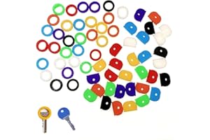 JZK Set 64 x Colourful Flexible Rubber Key Cap Covers Key identifier Coding Rings to Colour Code Keys