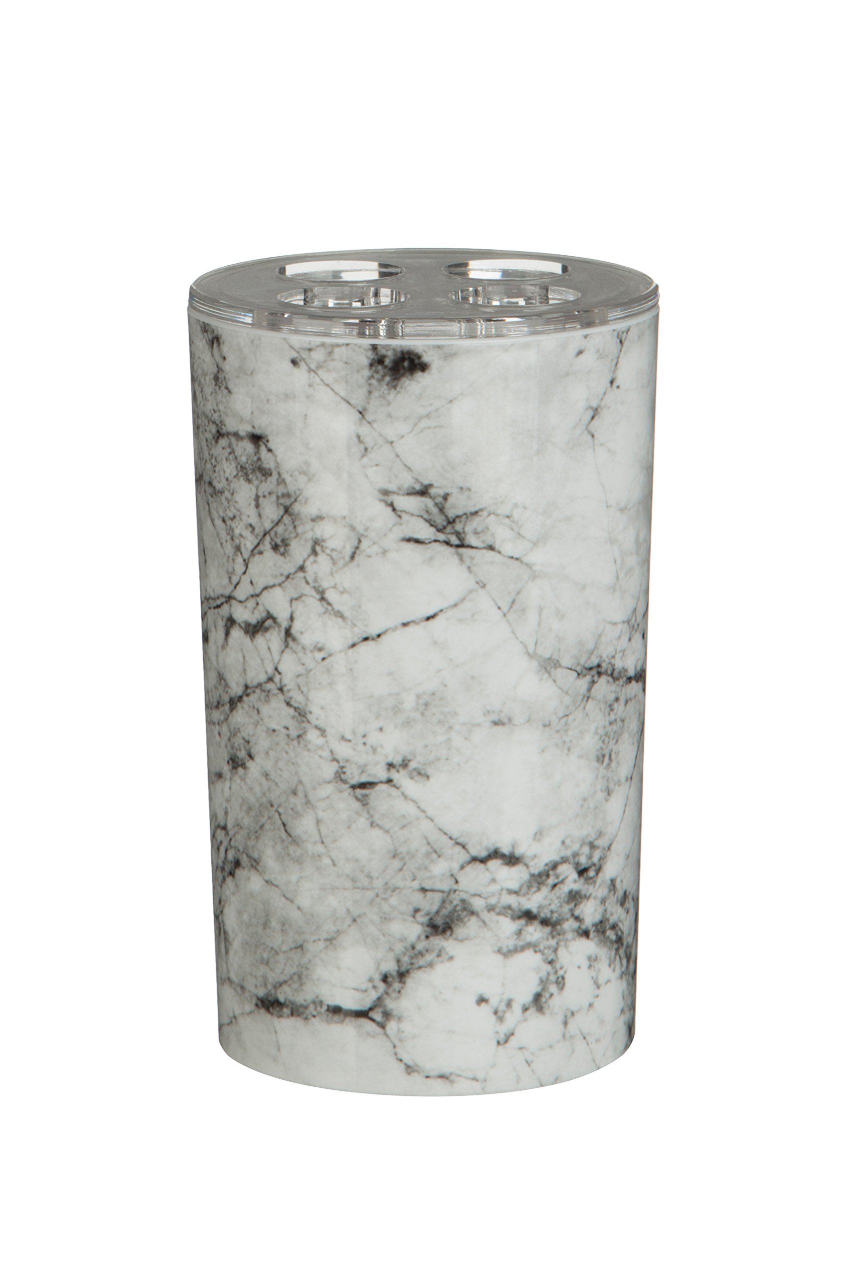 Premier Housewares Rome Toothbrush Holder - Marble Effect,Grey,7 x 7 x 12 cm