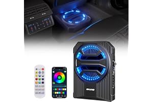 Ehaho 10" 1600W Slim Under Seat Car Subwoofer with Amp, Class D MOSFET Amp & RGB Light, APP/Remote Control, Music Sync Bass &