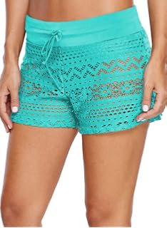 Lace Swim Shorts Strappy Bikini Bottoms 