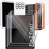 Milomdoi 9 in 1 Screen Protector for Samsung Galaxy Z Fold 7, 3 Inside Flexible Film + 3 Front Tempered Glass + 3 Camera Lens Protector Accessories with Installation Frame, No Bubbles