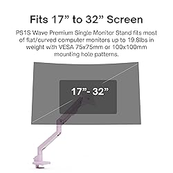Pixio PS1S Wave Pink Single Monitor Arm Stand Desk