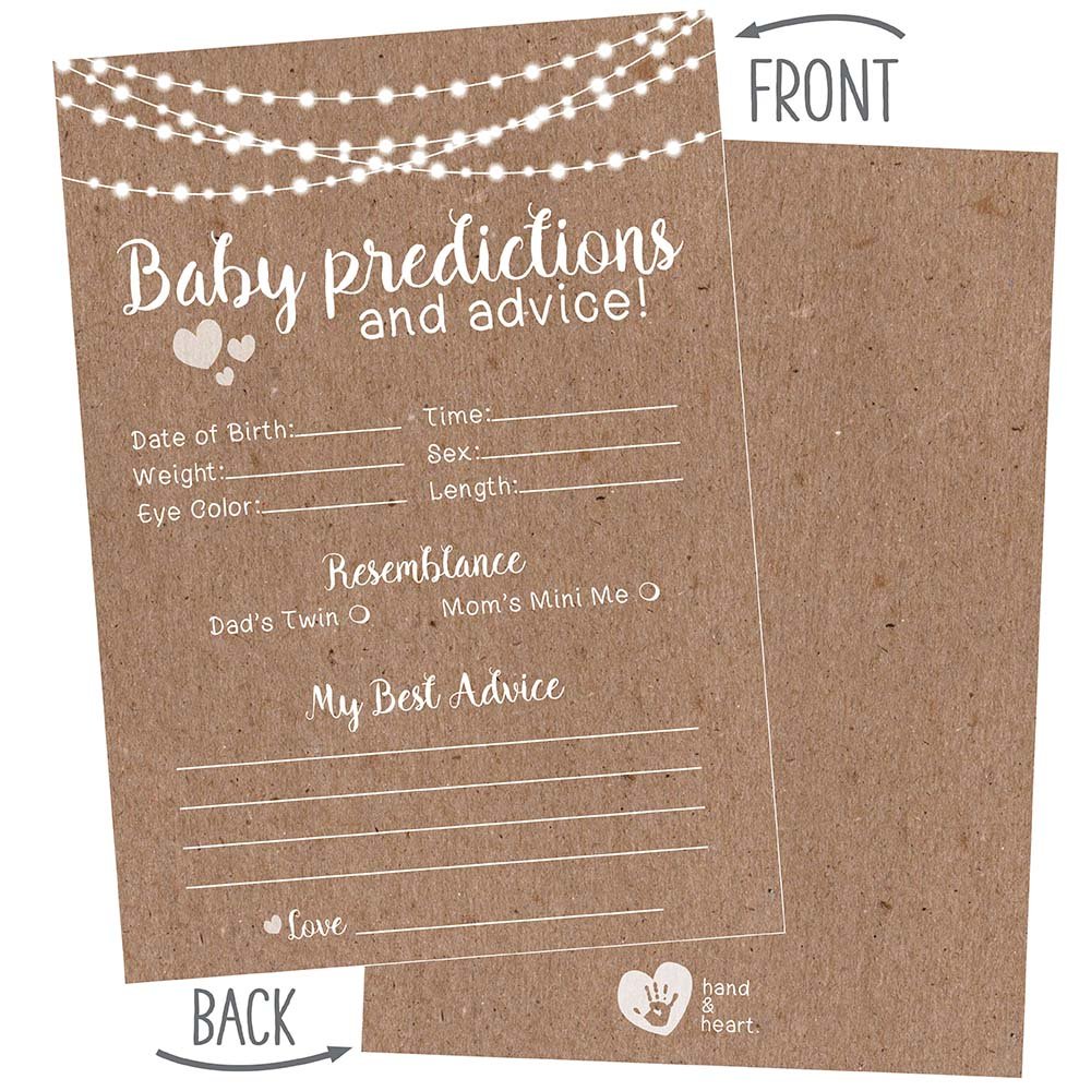 Amazon Com 50 Rustic Prediction And Advice Cards For Baby Shower