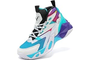 VITUOFLY Kids Basketball Shoes Boys Air Cushion Sneakers Girls Mid Top School Hoops Shoes Non-Slip Outdoor Sports Running Gym Comfortable Durable Little Kid/Big Kid