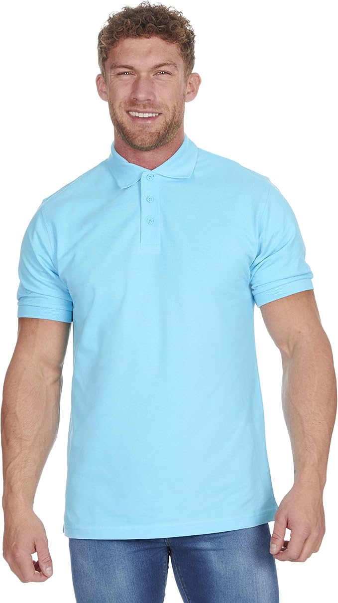 Mens Polo Shirt Classic Plain Big and Tall Plus Size TShirts Turquoise