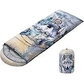 Sleeping Bags for Adults Youth Kids,3D Printing Camping Sleeping Bag for Girls Boys Lightweight Waterproof Cold/Warm Weather Sleeping Bag for 3 Seasons