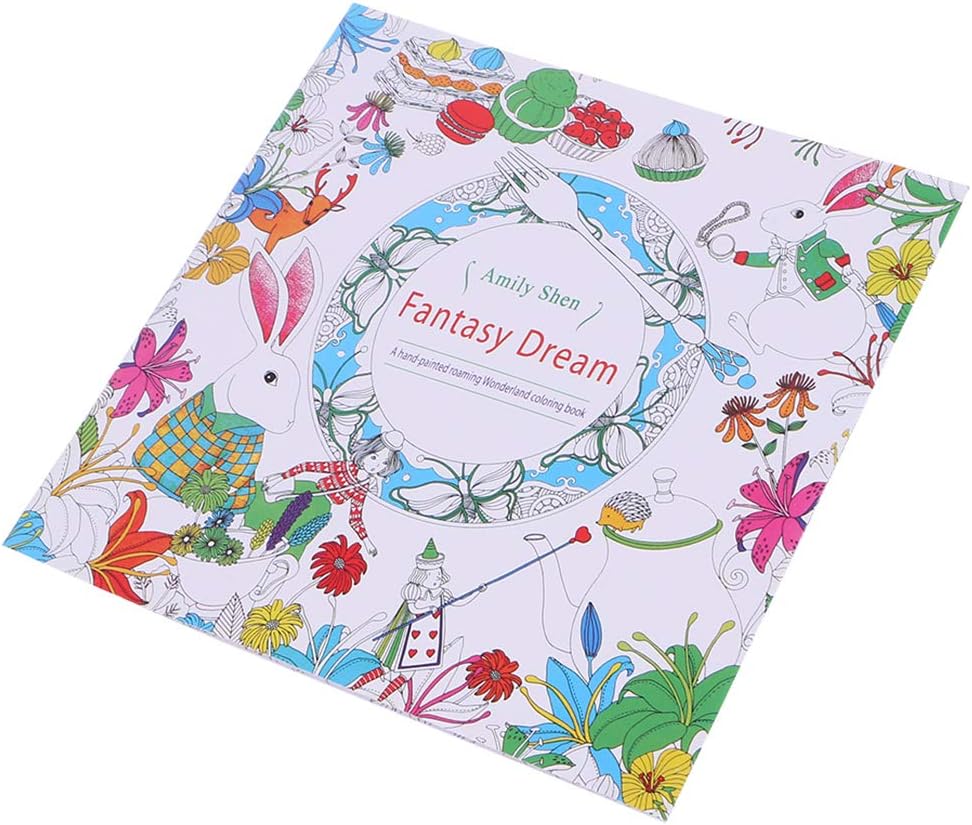 jackyee Coloring Book Mini Fantasy Dream 18.5X18.5Cm Adult Colouring Book By Amily Shen An Inky Treasure Hunt