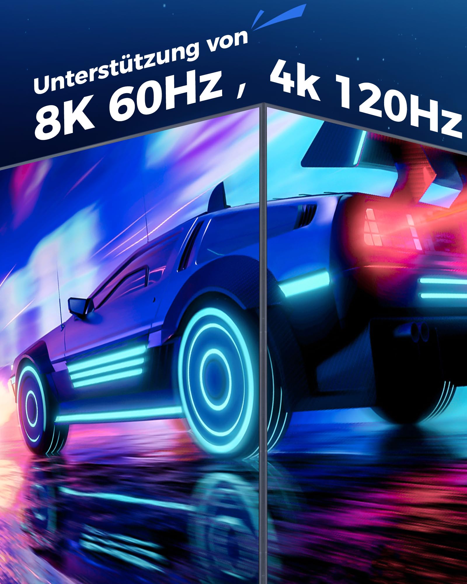 Cratree HDMI Kabel 3 Meter - 8K Zertifiziert Ultra High Speed HDMI Kabel - 48Gbps, 8K 60Hz, 4K 120Hz, Geflochten, eARC, ARC, HDCP 2.2 2.3 - Kompatibel mit PS5, Monitor, UHD TV 7