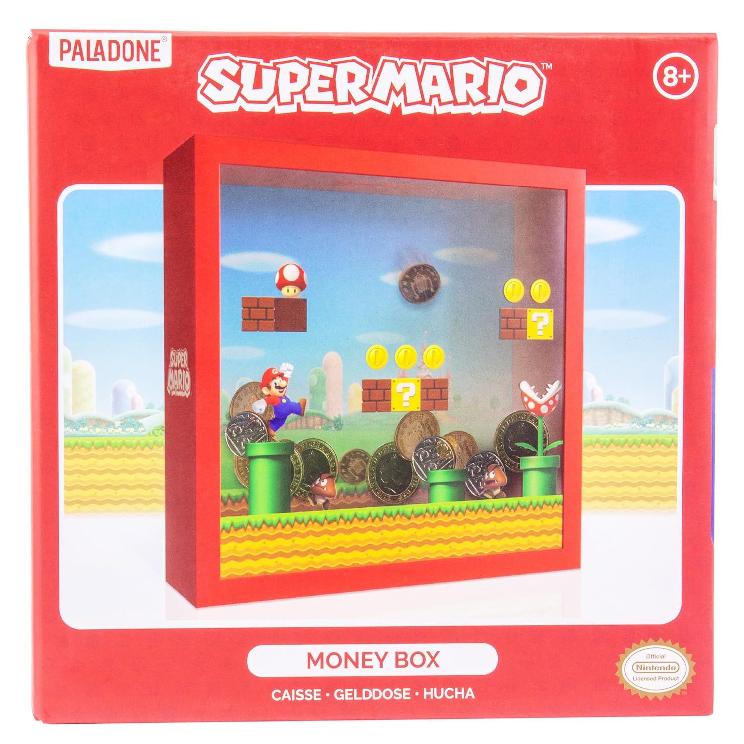 Super Mario Arcade Money Box - Officially Licensed Nintendo Mario Bros Piggy Bank for Cash Savings, Gift for Kids, Bedroom Decor | Paladone