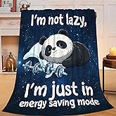 Flintis Panda Blanket Funny Pandas Decor Animal Print Throw Blanket Gifts for Girls Boys Super Warm Soft Plush Lightweight Fleece Flannel Winter Bedding Blankets for Kids Adults Women Men 50"X40"