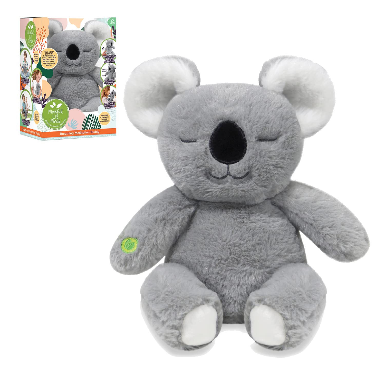 Mindful Lil Minds Breathing Meditation Buddy, Meditation Learning Tool for Kids, Cuddly Anxiety Reducing Toy, Scented and Weighted, Suitable for Ages 3+