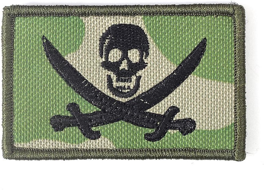 Pirate Jolly Roger 2x3 Military Patch / Morale Patch - Multicam by ADISID