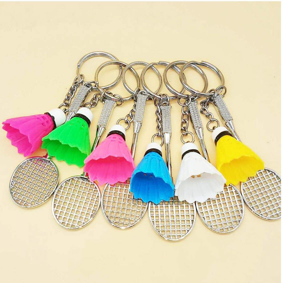 Cute Mini Badminton Keychain Sport Goods Ball Keyrings Accessories Yellow