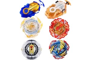 OWENKELNG Bey Battle Burst Gyro Blade Toy Set Great Birthday Gift for Children Kids Boys 6 8 + Metal Fusion Attack Top Battling Burst 4 Spinning Tops 2 Two-Way Launcher