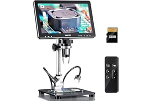 Hayve DM12 10.1'' HDMI Digital Microscope, 2000X Coin Microscope with IPS Screen, 20MP Soldering Microscope for Electronics w