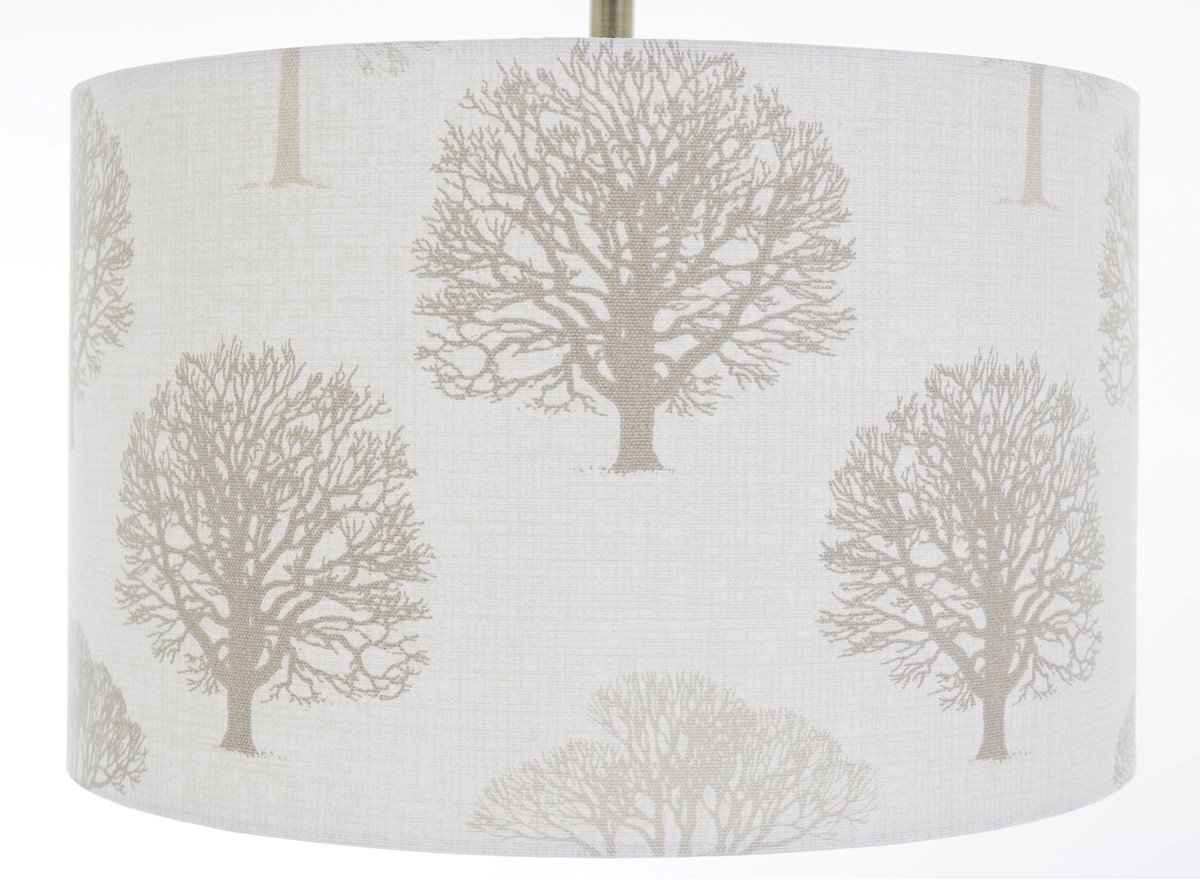 8" Linen Woodland Trees Lampshade, Table Lamp