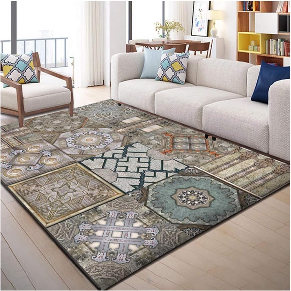 Geometric Carpets Living Room Bedroom Study Bedside Carpet Rectangle Modern Decor Rug Household 3D Blanket Mat,Style 11,140 X 200 cm