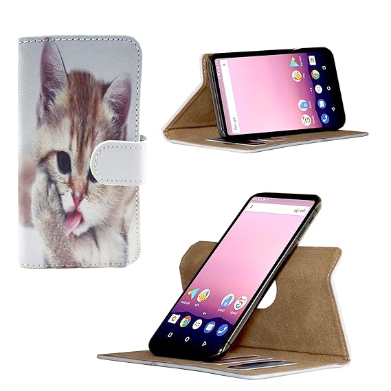 Handy Schutz Hülle | für Elephone R9 | 360° Drehbare Funcktion | PU Leder | - 360° Nano L Katzen 2