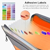 NAFY Expanding File Folders 13 Pockets A4 Zippered Organizer with 27 Labels view 5