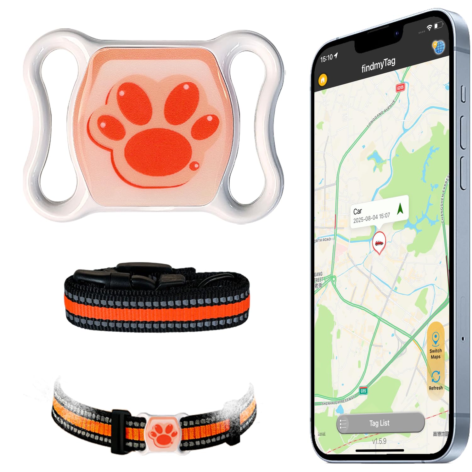 Photo 1 of | Waterproof, Anti-Lost, Real-Time Tracking Collar | 365-Day Long Battery Life | Compatible with iOS & Android