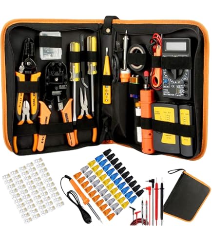 RJ45 Crimper Tool Kit - Ethernet Cable Crimping Tool For CAT5/CAT6 With Cable Cutter