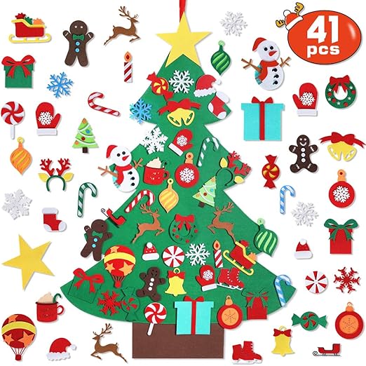 Download Amazon Com Garma Diy Kids Felt Christmas Tree Set With 41pcs Ornaments Wall Hanging Home Decorations Children S Felt Craft Kits For Toddler Christmas Xmas Gifts New Year Parties Home Kitchen PSD Mockup Templates