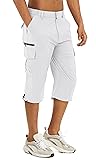 TACVASEN Mens Quick Dry Cargo Shorts Hiking 3/4