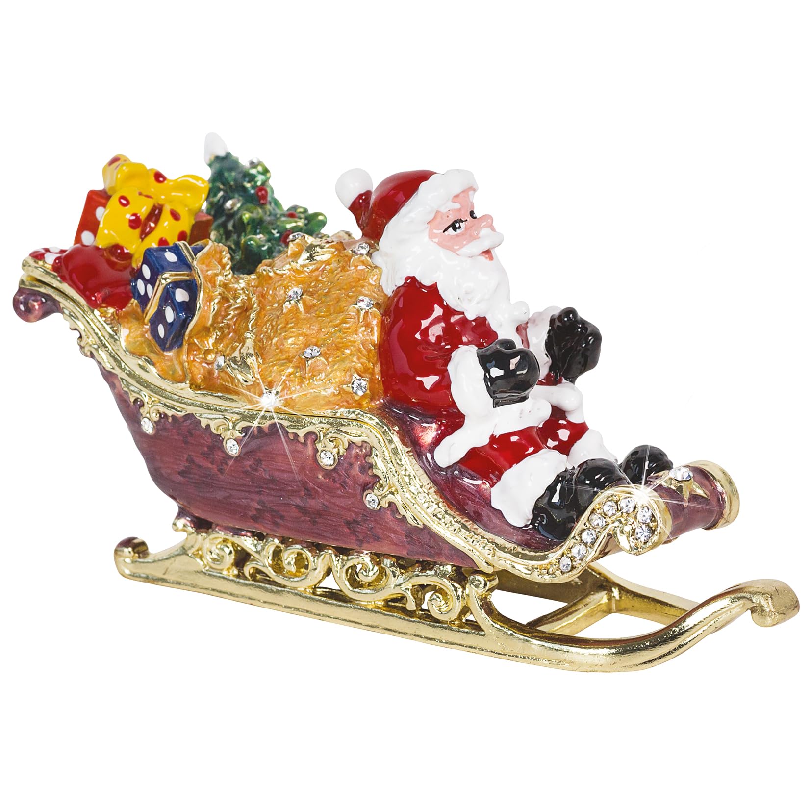 Craycombe Trinkets 6072 Santa on Sleigh Trinket Box