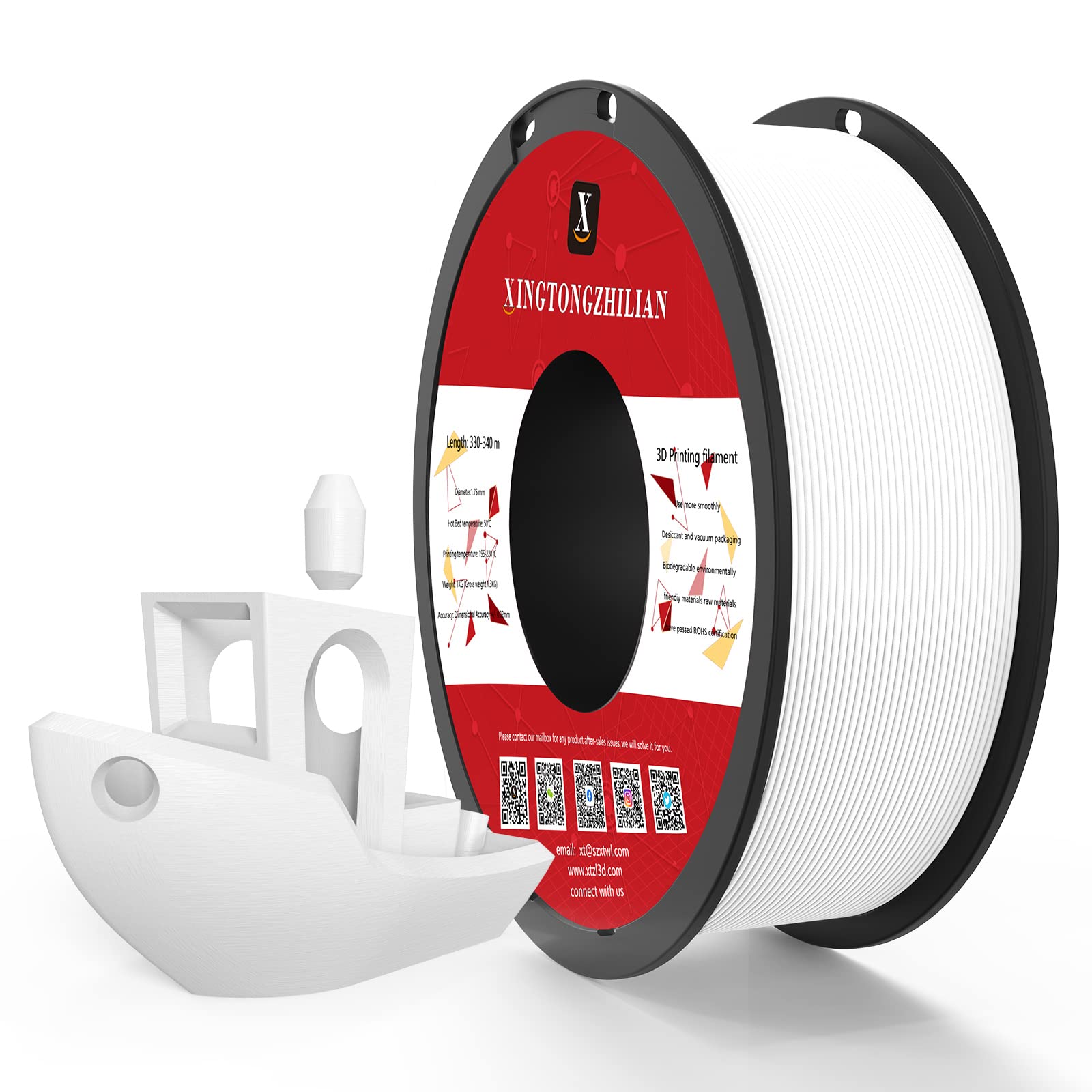 PETG+ Filament 1.75mm, PETG+ 3D Printer Filament, Dimensional Accuracy +/- 0.02mm,3D Printing Filament for 3D Printers, 1Kg/ 1Spool White