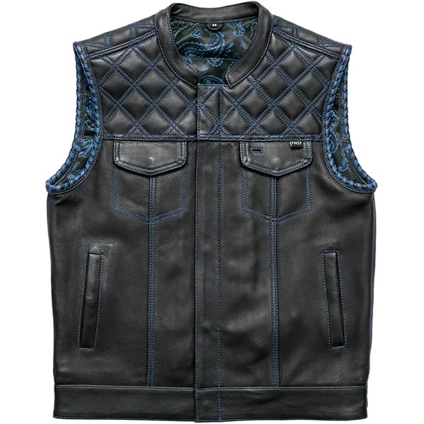 Amazon.com: First Mfg Co - Blue Checker - Men's Motorcycle