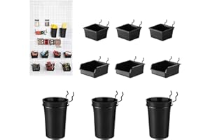 Kruodop 9 Pack Pegboard Organizer Accessories Kit with Hooks & Loops for Garage, Workshop, Workbench, Hobby, Office