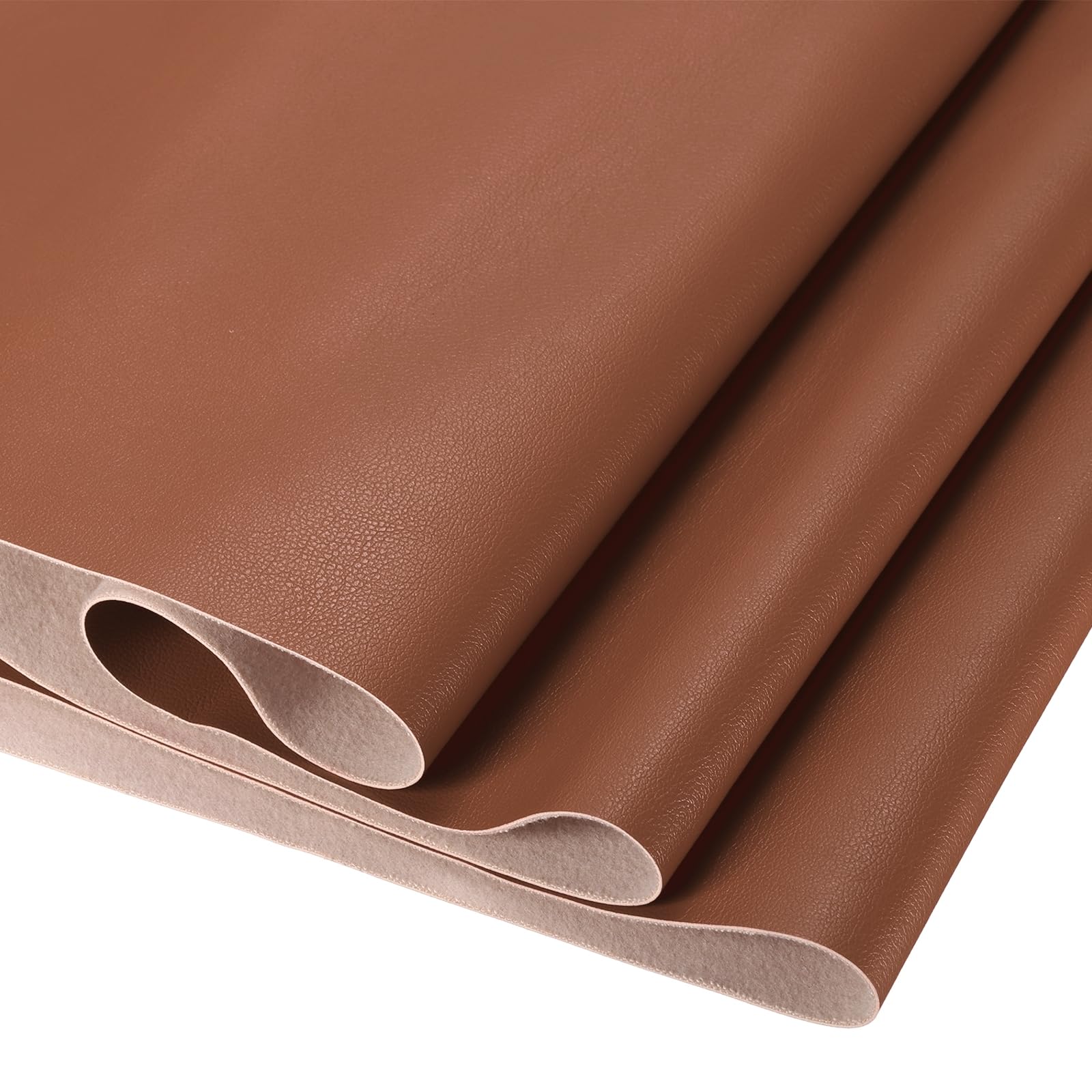 DMiotech 1 Pack 14 Inch x 53 Inch Faux Leather Strip Furniture Cover Napa Skin Brown PU Leather Roll for Handmade DIY Craft Projects