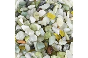 Ausluru 11lbs Natural River Rocks, Polished Pebbles for Plants Garden, 0.3-0.8 inch Decorative Jade Stones, Ideal for Fish Tank, Vases, Crafting, Home Decor and Garden Landscaping Rocks,Jade