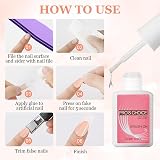 EONFAVE False Nails 240 Pcs Coffin Nude French Tip Full Cover Kit view 7