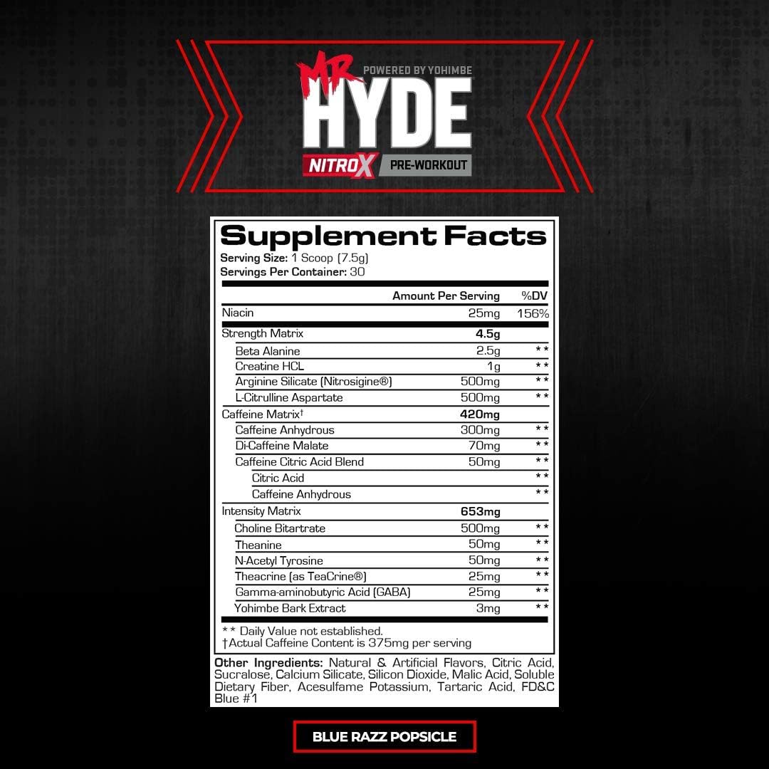 ProSupps® Mr. Hyde® NitroX Pre-Workout Powder Energy Drink - Intense Sustained Energy, Pumps & Focus with Beta Alanine, Creatine & Nitrosigine, (30 Servings, Pixie Dust): Health & Personal Care